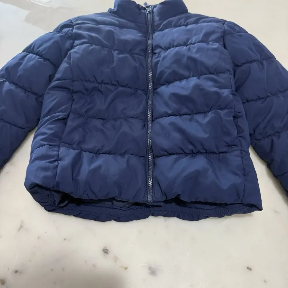 Children’s Place Kid’s S 5/6 Puffer Zip Navy Blue Jacket Outdoor Winter